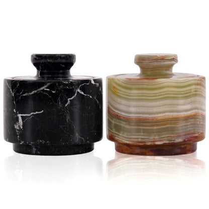 Handcrafted Marble Salt Cellar Set