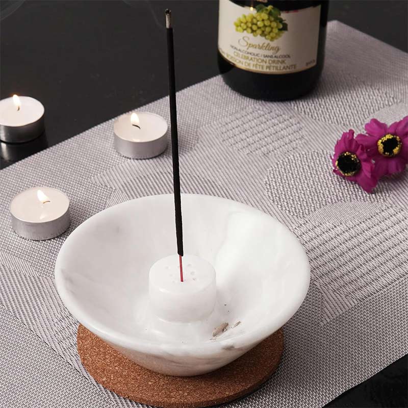 Artreestry Handmade Marble Incense Holder Round