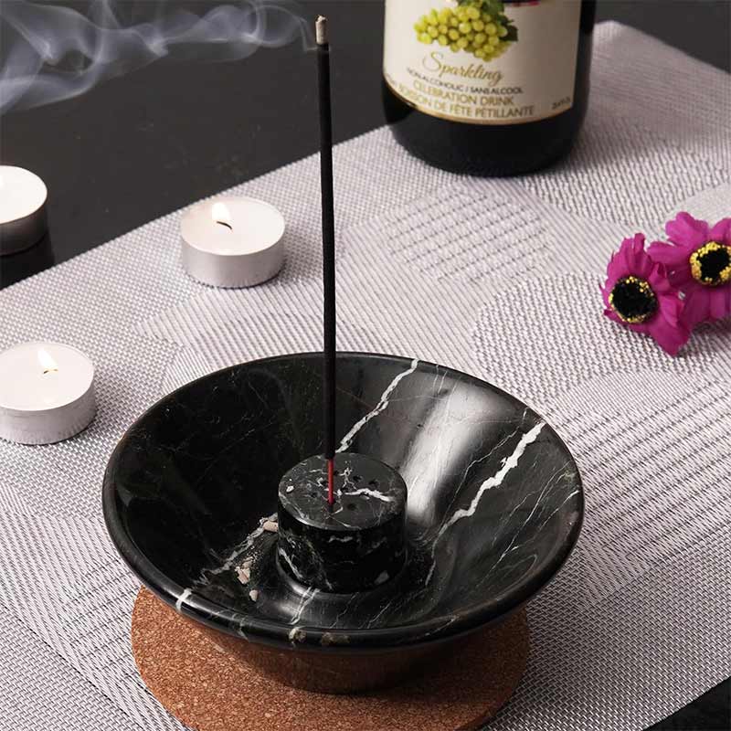 Artreestry Handmade Marble Incense Holder Round