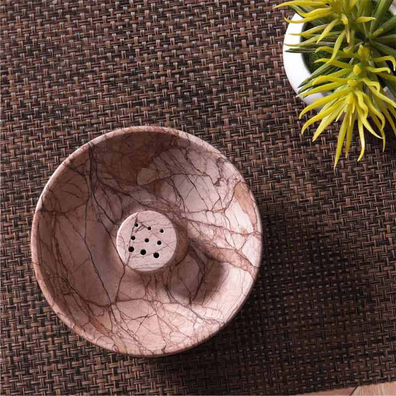 Artreestry Handmade Marble Incense Holder Round