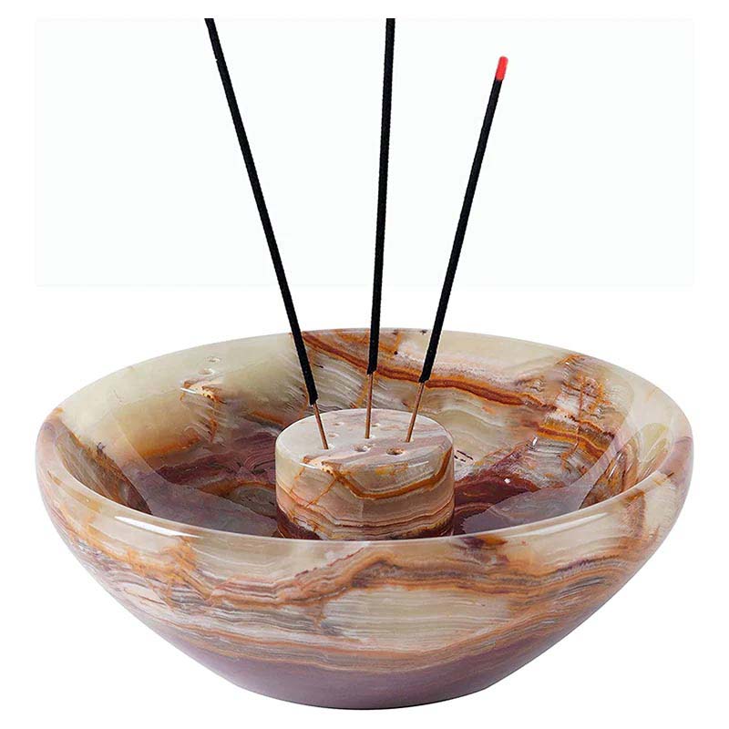 Artreestry Handmade Marble Incense Holder Round