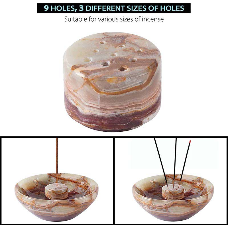 Artreestry Handmade Marble Incense Holder Round