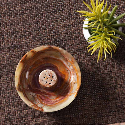 Artreestry Handmade Marble Incense Holder Round