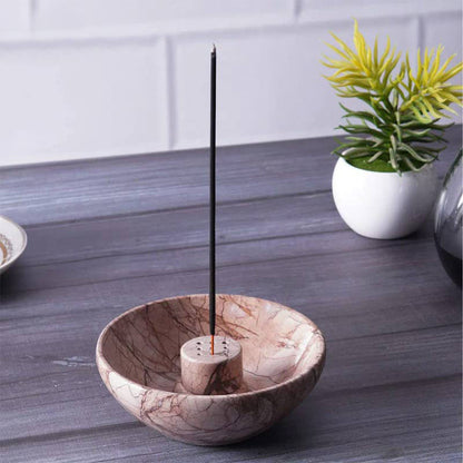 Artreestry Handmade Marble Incense Holder Round