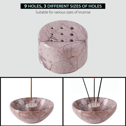 Artreestry Handmade Marble Incense Holder Round