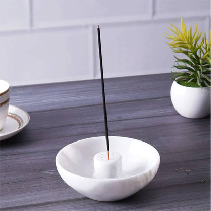 Artreestry Handmade Marble Incense Holder Round