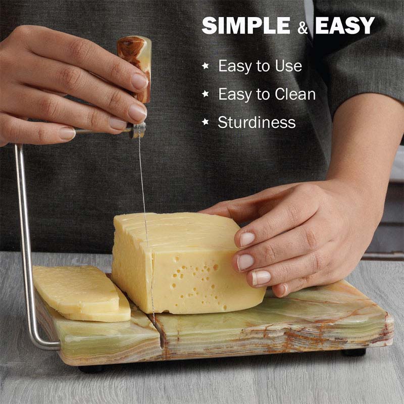 Artreestry Handmade Marble Cheese Slicer with Replacement Wires