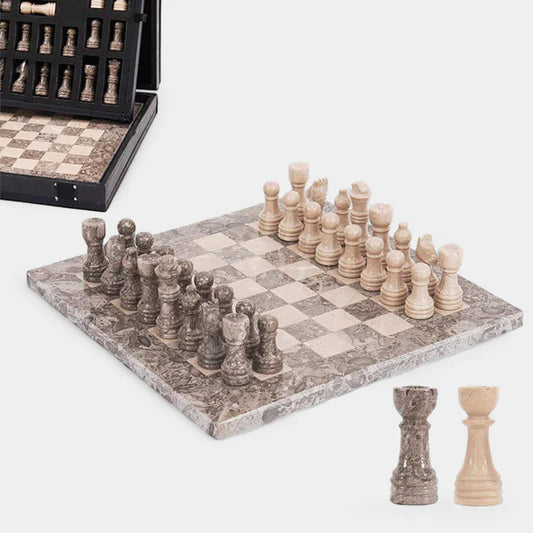 Marble 25cm Chess Set Oceanic & Verona