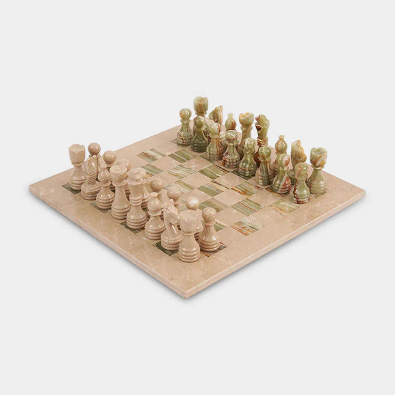 Marble 30cm Chess Set - Verona & Green