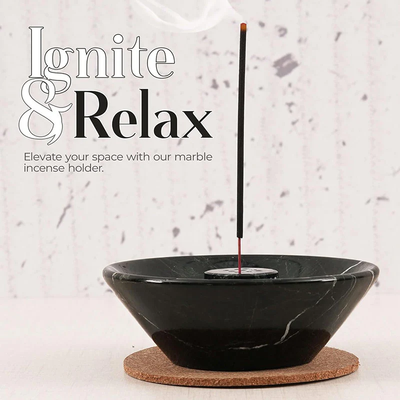 Artreestry Handmade Marble Incense Holder Round