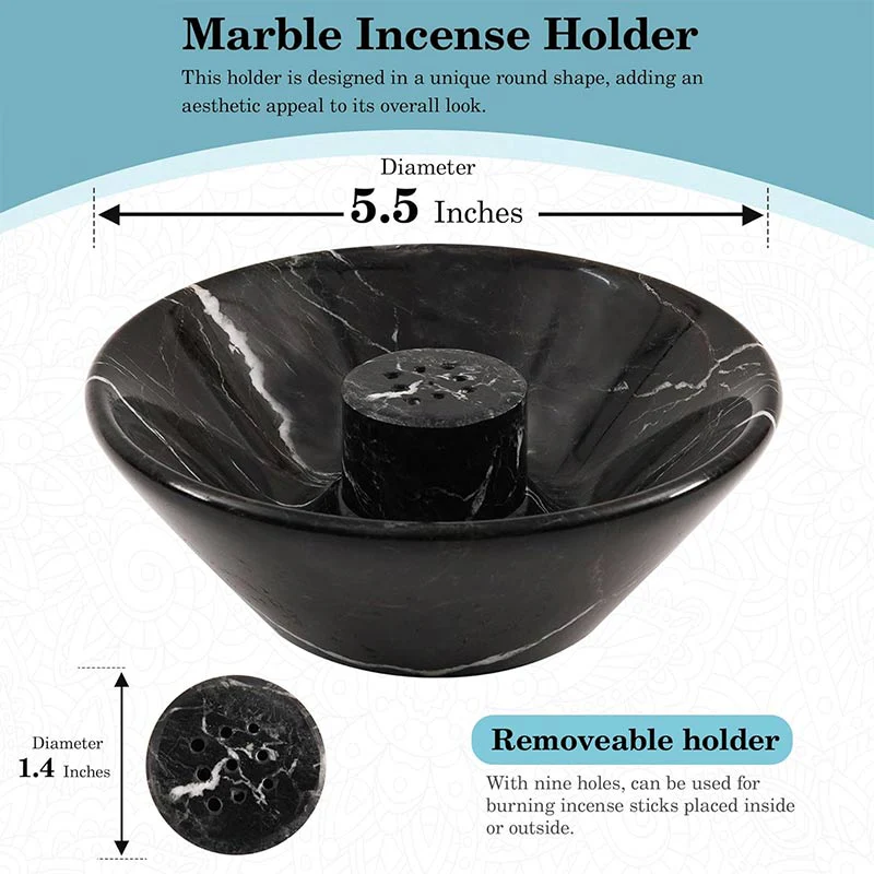 Artreestry Handmade Marble Incense Holder Round