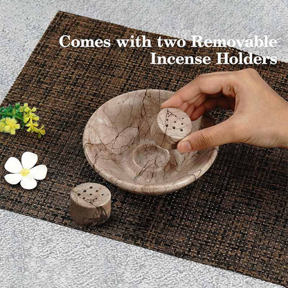 Artreestry Handmade Marble Incense Holder Round