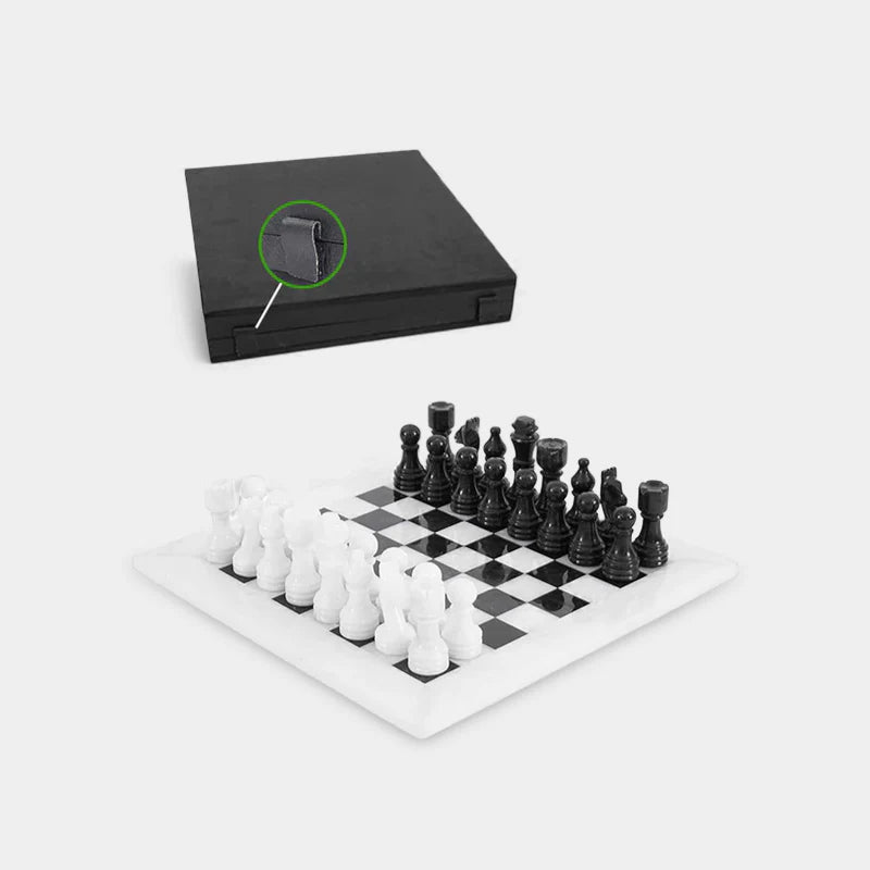 Marble 30cm Chess Set - White & Black