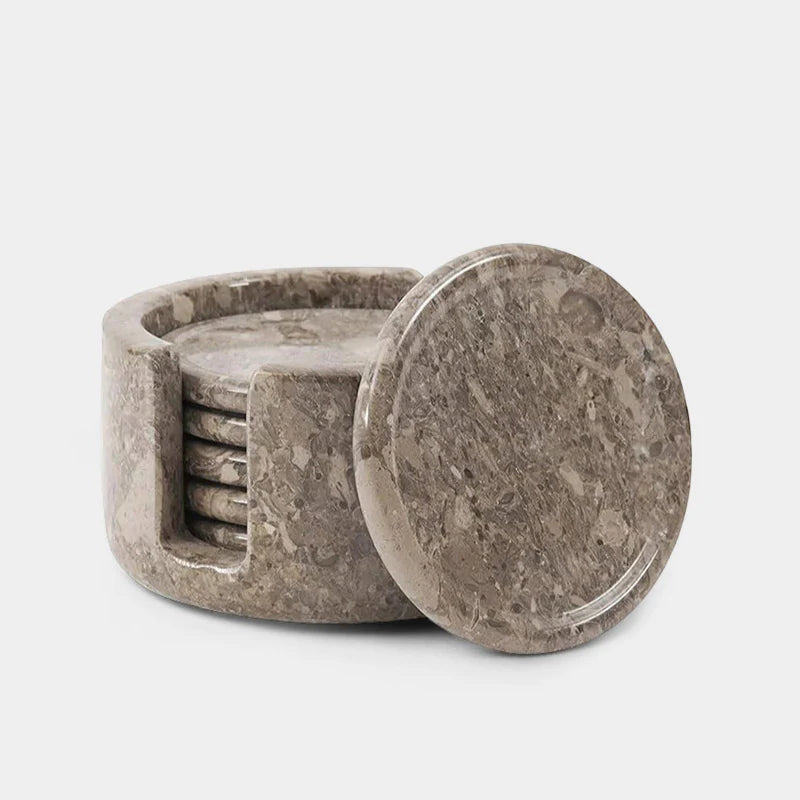 Marble Coaster Set with Holder