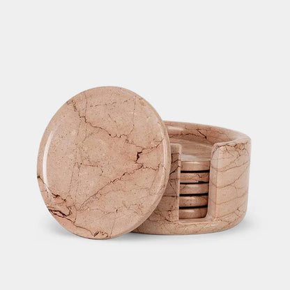 Marble Coaster Set with Holder