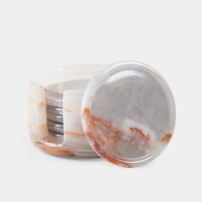 Marble Coaster Set with Holder