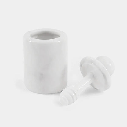 Marble Honey Jar with Dipper Lid