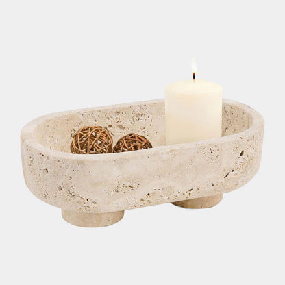 Marble Oval Bowl With Stand