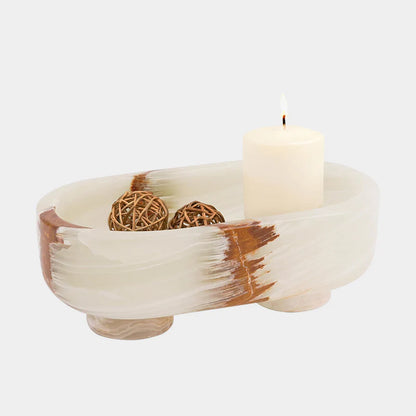Marble Oval Bowl With Stand