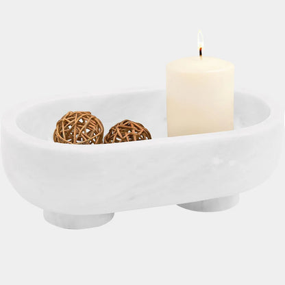 Marble Oval Tray with Stand