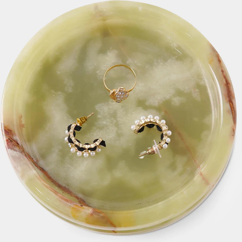 Marble Round Jewelry Tray