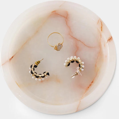 Marble Round Jewelry Tray