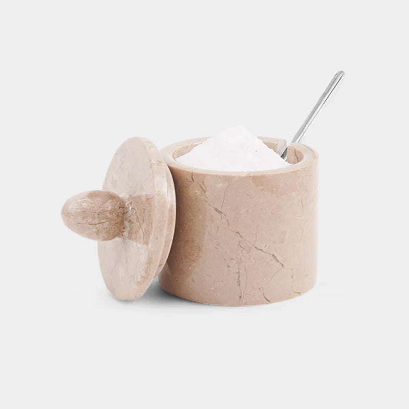 Marble Single Salt Cellar With Spoon