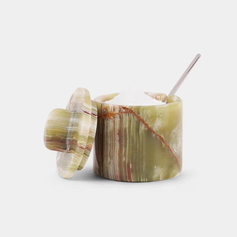 Marble Single Salt Cellar With Spoon