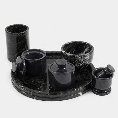 Marble Splendor Round Vanity Tray with Accessories