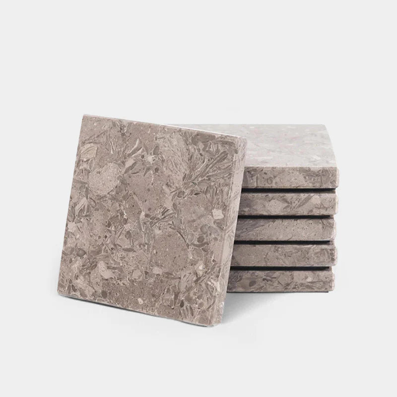 Marble Square Coaster Plates Set