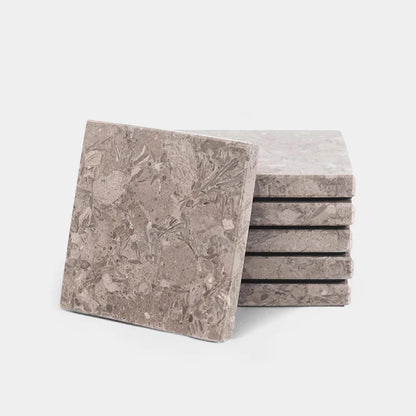 Marble Square Coaster Plates Set