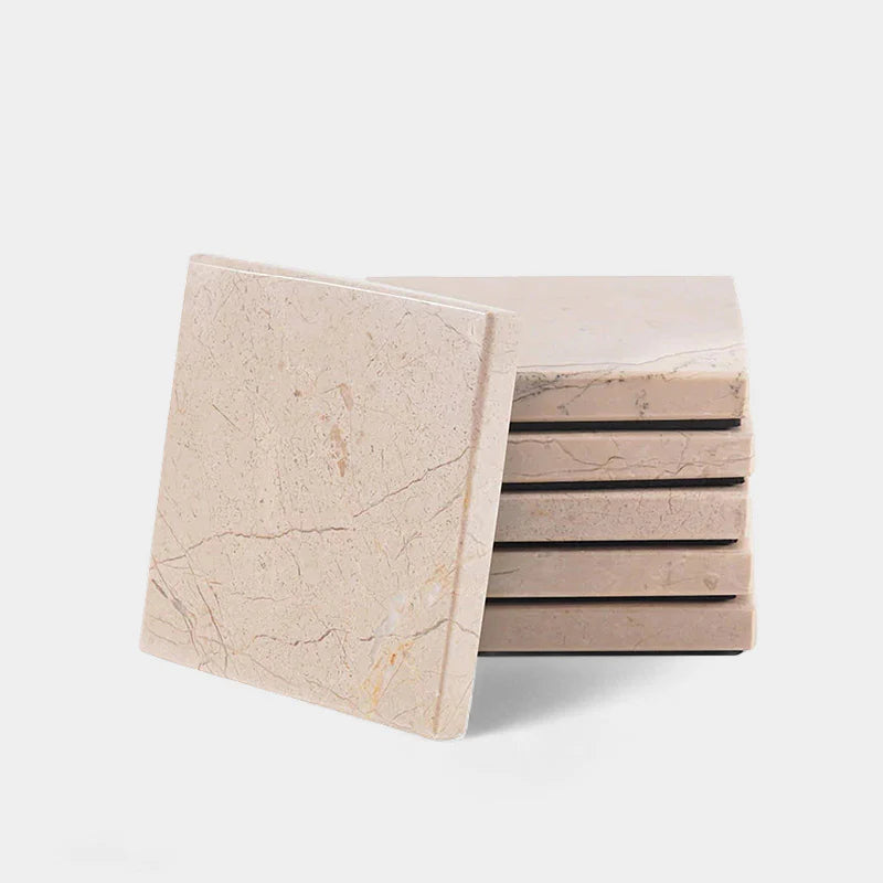 Marble Square Coaster Plates Set