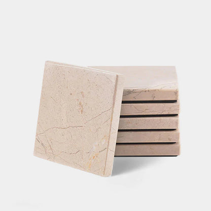 Marble Square Coaster Plates Set