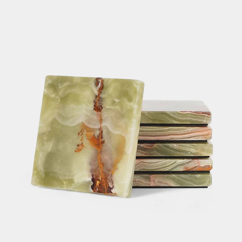 Marble Square Coasters Set