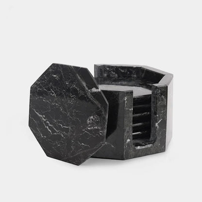 Marble Star Coasters Set Includes Elegant Holder
