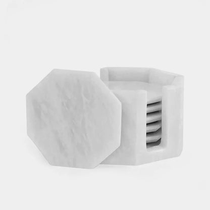 Marble Star Coasters Set Includes Elegant Holder
