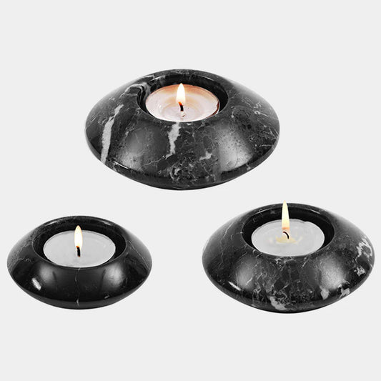 Marble Tea Light Candle Holder Set of 3 – handmade natural stone by Artreestry