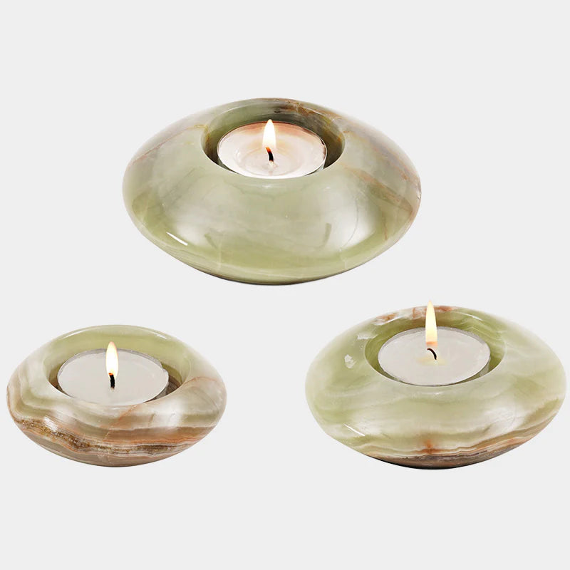 Marble Tea Light Candle Holder Set of 3
