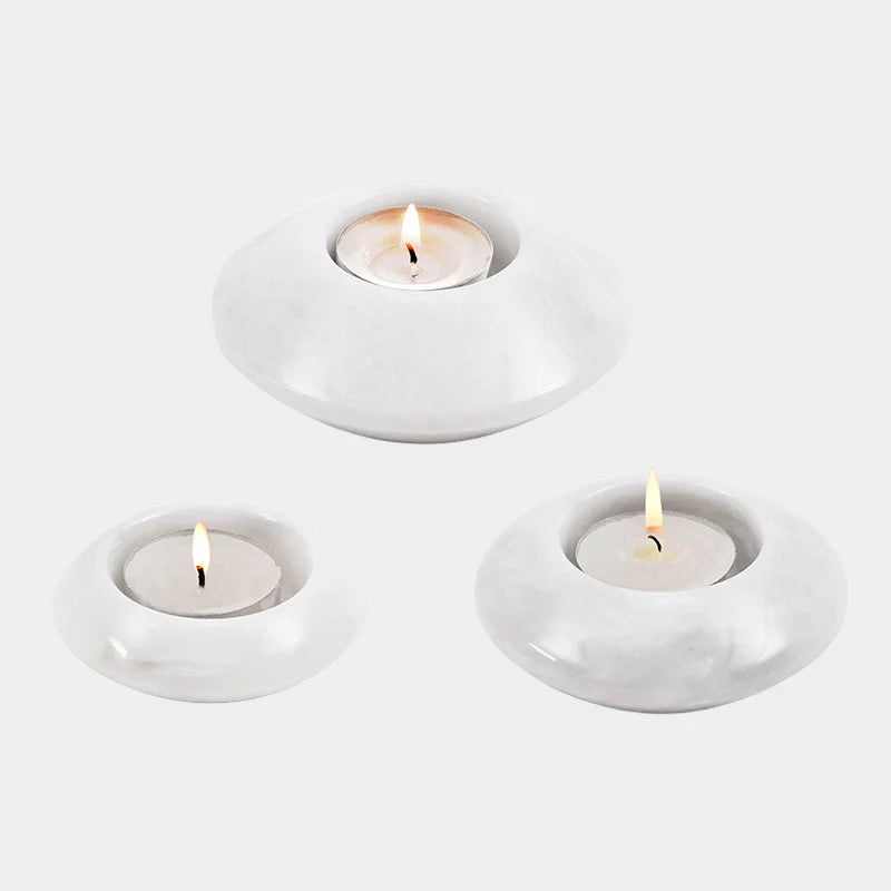 Marble Tea Light Candle Holder Set of 3