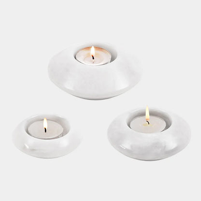 Marble Tea Light Candle Holder Set of 3