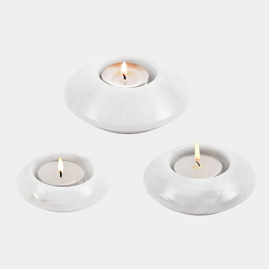 Marble Tea Light Candle Holder Set of 3