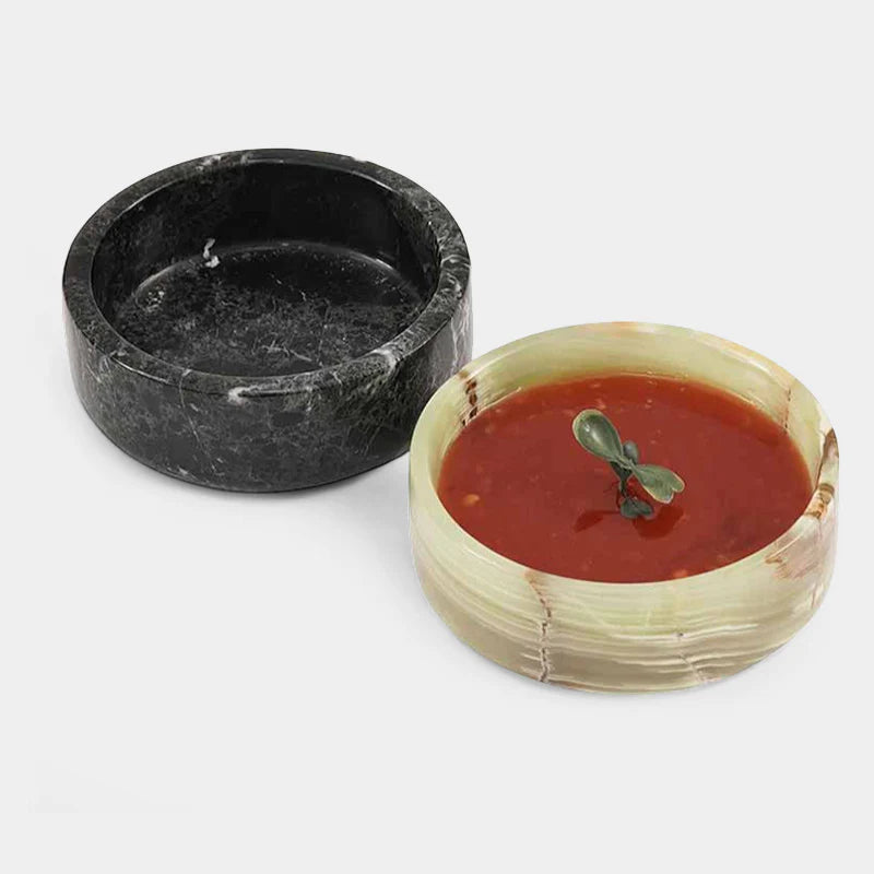 Refined Marble Sauce Cups Set