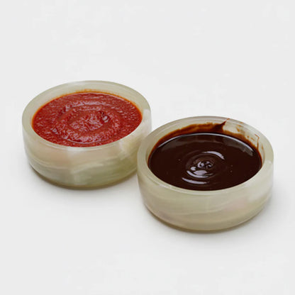 Refined Marble Sauce Cups Set