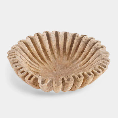 Ruffle Fruit Bowl (Travertine)