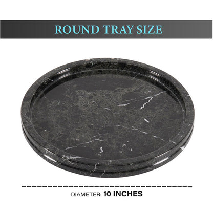 10" Artreestry Handmade Marble Tray Round