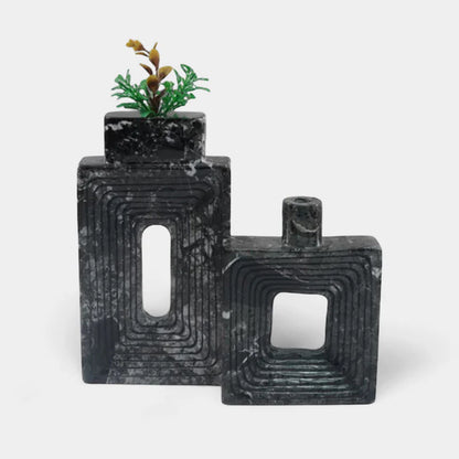 Square Vase With Lines