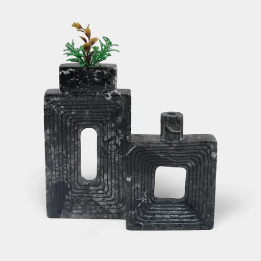 Square Vase With Lines