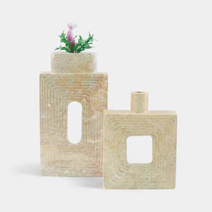 Square Vase With Lines