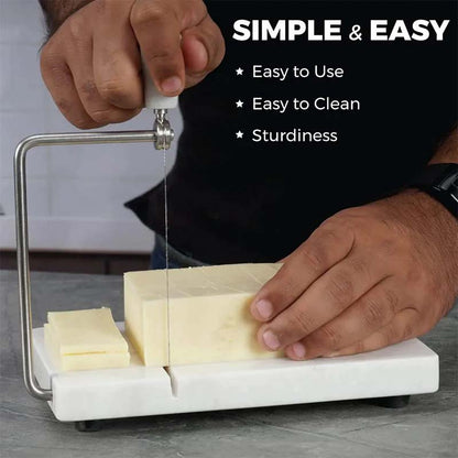 Artreestry Handmade Marble Cheese Slicer with Replacement Wires