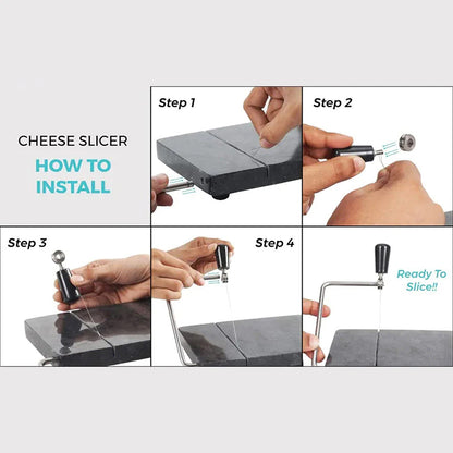 Artreestry Handmade Marble Cheese Slicer with Replacement Wires